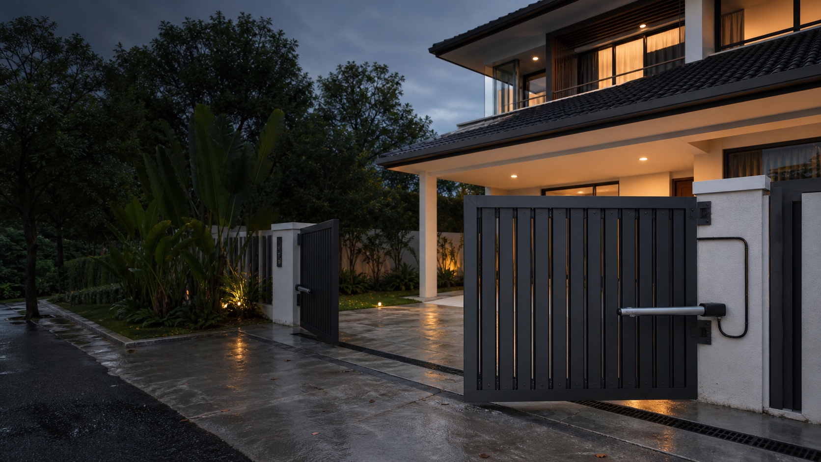 SPG automatic swing gate system at a Seremban home